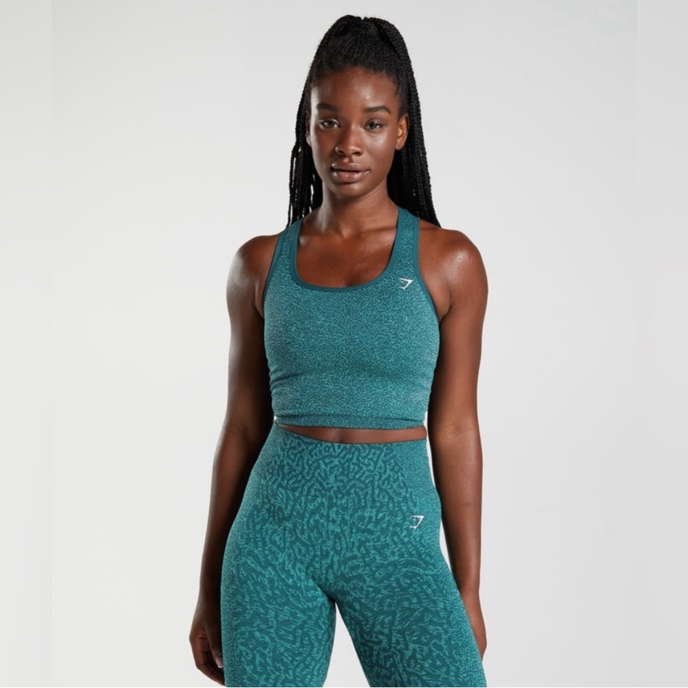 Gymshark Adapt Animal Seamless Crop Tank - Winter Teal